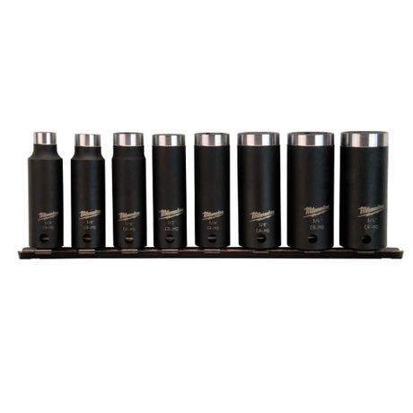 Milwaukee Shockwave Deep Well Socket 3/8 In. Set - 8pc