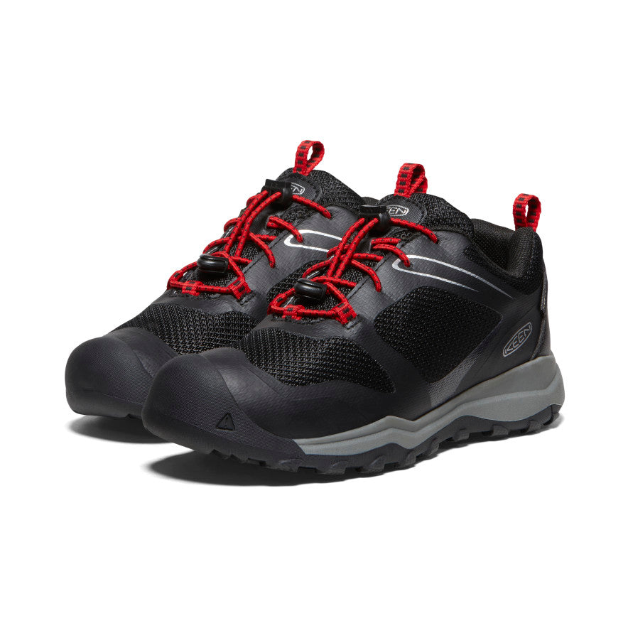 Keen Youth Wanduro Low Waterproof Shoe - Black/Ribbon Red Black/Ribbon Red