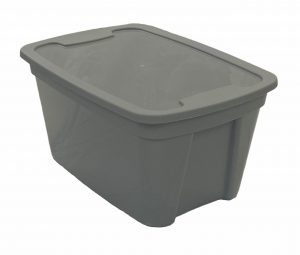 Edge Plastics 5 Gallon Storage Tote with Lid - Gray Gray