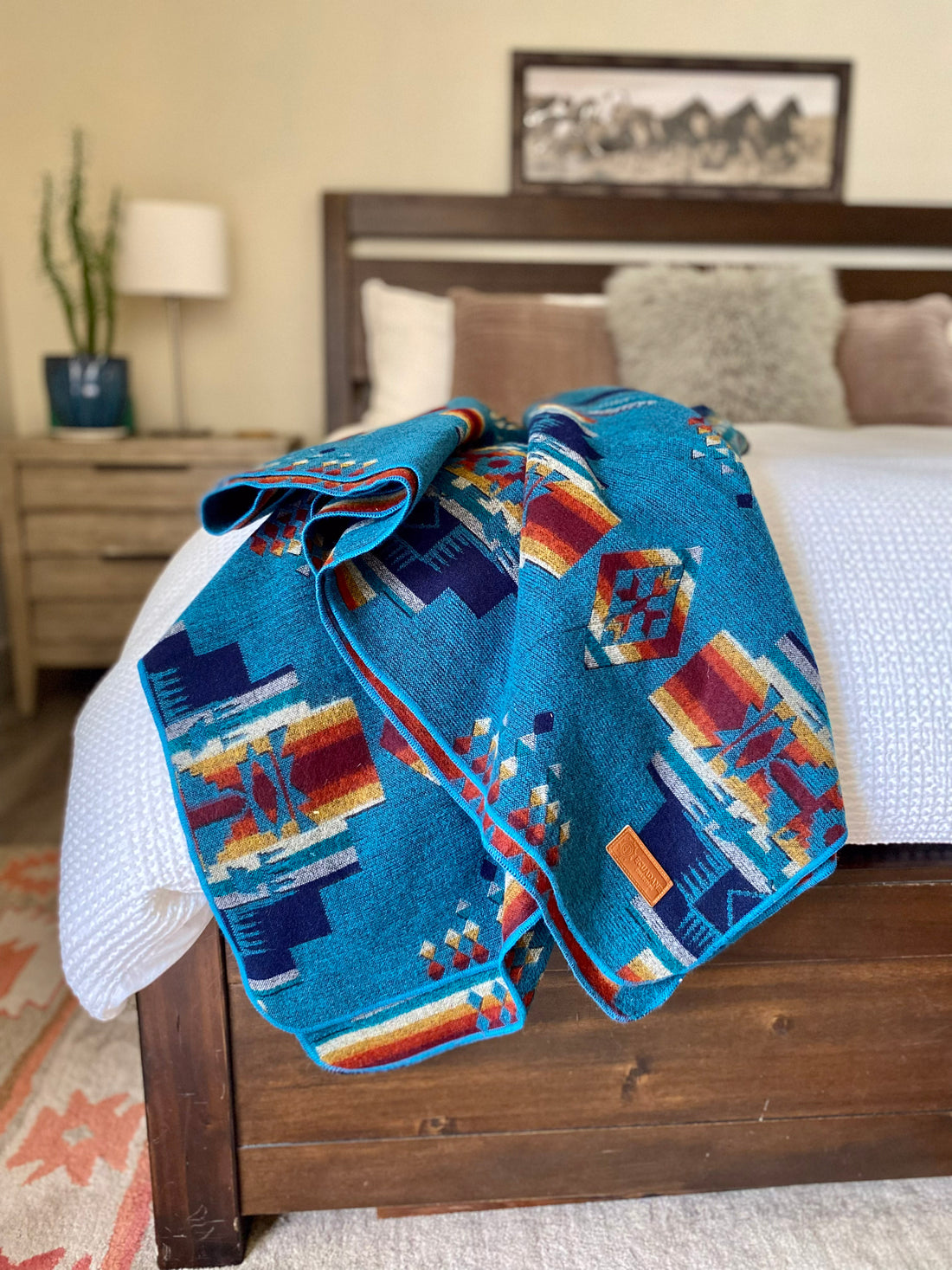 Ecuadane Andes Ocean Blanket Teal black rust