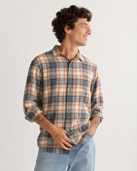 Pendleton Men's Long-sleeve Dawson Linen Shirt Rst/grpht/stne plaid
