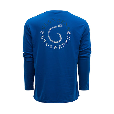 Grundens G-Hook LS Tech Tee Coastal Blue