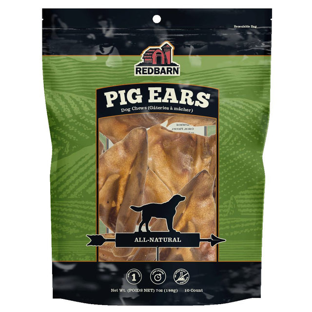 Redbarn Pet Products Natural Pig Ears Dog Chews - 10 Pack 10CT