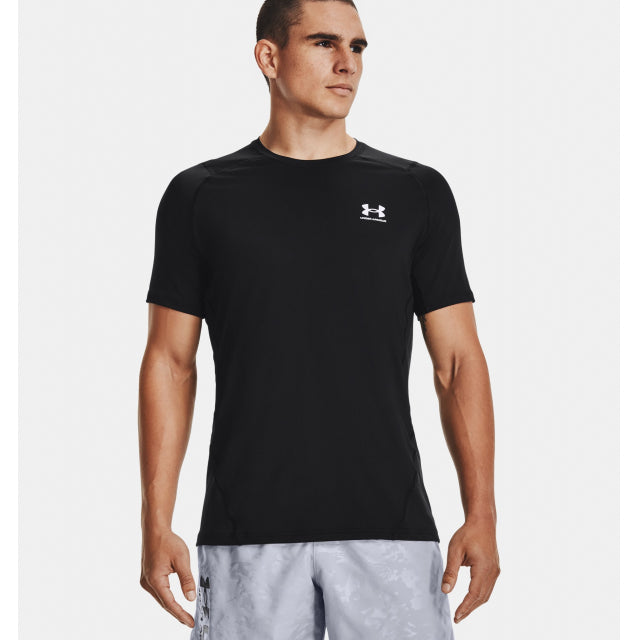Under Armour Men's Hg Armour Fitted SS Black white