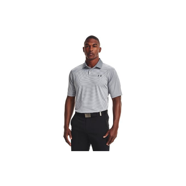 Under Armour Men's Performance Stripe Polo Steel/wht/pitch gry