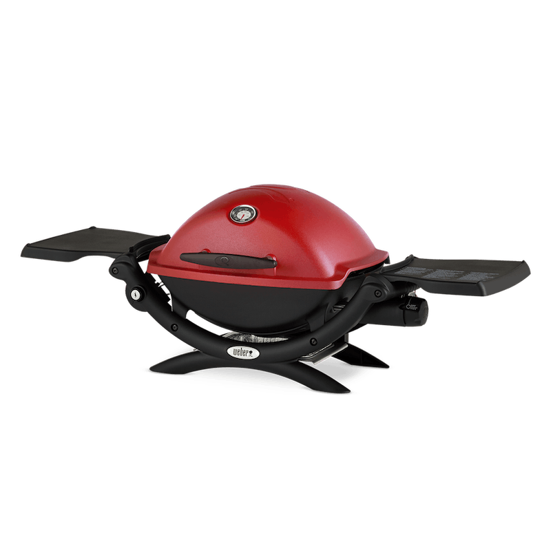 Weber Q 1200 1-burner Portable Tabletop Propane Gas Grill In Red With Built-in Thermometer Red