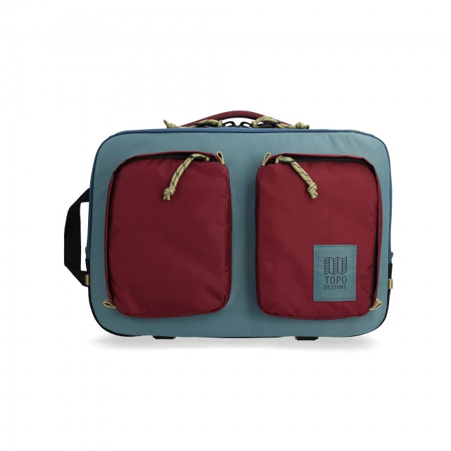 Topo Designs Global Briefcase - recycled Dark Denim/Burgundy