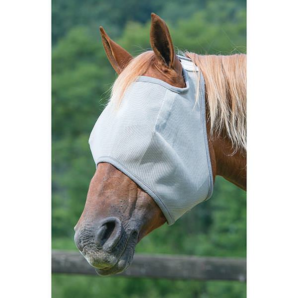 Weaver Leather Double Closure Open Ear Fly Mask with Xtended Life Closure - Grey