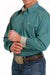 Cinch Men's Geometric Print Button Down Long Sleeve Western Shirt - Teal Teal