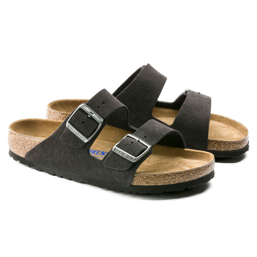 Birkenstock Arizona Soft Footbed Suede Leather Sandal Velvet gray