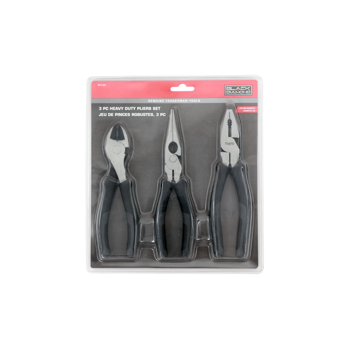 Black Diamond 3 Piece Heavy Duty Pliers Set