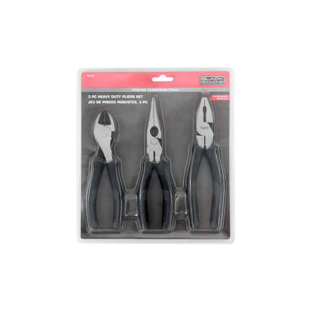 Black Diamond 3 Piece Heavy Duty Pliers Set