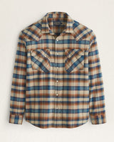 Pendleton Men's Plaid Wyatt Snap-front Cotton Shirt Khaki brn blue pld