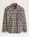 Pendleton Men's Plaid Wyatt Snap-front Cotton Shirt Khaki brn blue pld