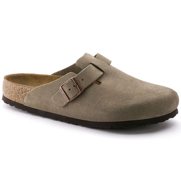 Birkenstock Boston Soft Footbed Suede Leather Clog - Taupe Taupe