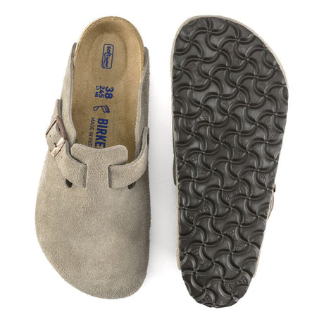 Birkenstock Boston Soft Footbed Suede Leather Clog - Taupe Taupe