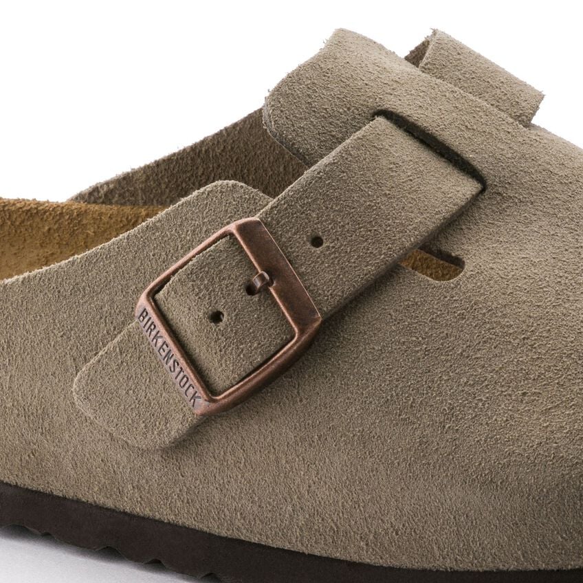 Birkenstock Boston Soft Footbed Suede Leather Clog - Taupe Taupe