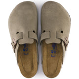 Birkenstock Boston Soft Footbed Suede Leather Clog - Taupe Taupe