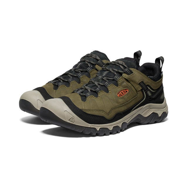 Keen Men's Targhee IV Waterproof Wide Shoe - Dark Olive/Gold Flame Dark Olive/Gold Flame