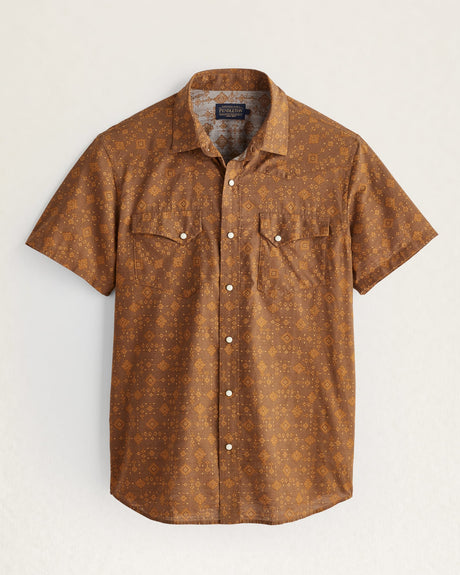Pendleton Men's Short-sleeve Laramie Snap-front Shirt Mesilla brn