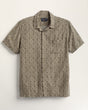 Pendleton Men's Short-sleeve Linen Camp Shirt Espresso/khaki plaid