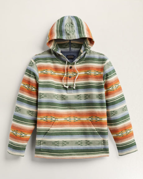 Pendleton Men's Doublesoft Driftwood Hoody Adobe/green stripe