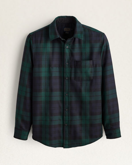 Pendleton Men's Plaid Merino Lodge Shirt Blk watch