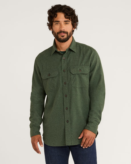 Pendleton Men's Burnside Doublebrushed Flannel Shirt Grn htr