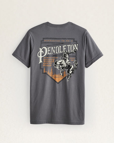 Pendleton Men's Rodeo Plaque Graphic Tee Asphalt white