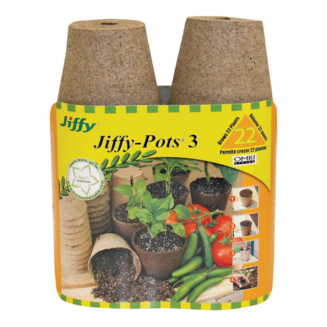Jiffy 22X3 Round Peat Pots / 22PACK