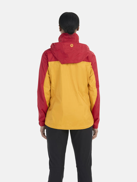 Marmot Women's PreCip Eco Jacket - Golden Sun/Team Red Golden Sun/Team Red