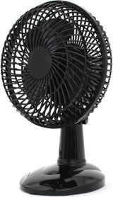 Vision Air 6-inch Convertible Desk Fan Clip On Base or Tabletop - Black