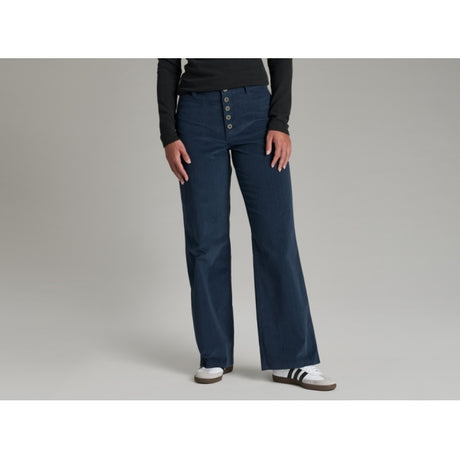 Kuhl Clothing Womens Lydia Cord Wide Leg Metalblue