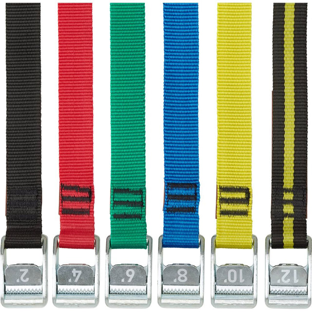 Nrs 10ft Yellow Color-Coded Tie-down Straps, 1in