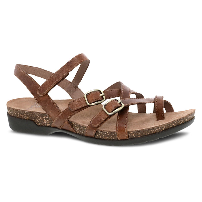 Dansko Women's Roslyn Waxy Burnished Sandal - Tan Tan