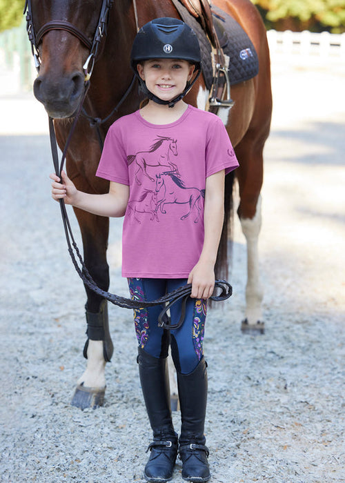 Kerrits Equestrian Apparel Kids Performance Knee Patch Riding Tight Nightsky & Horse Treats