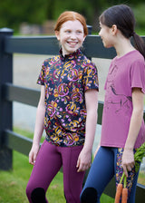 Kerrits Equestrian Apparel Kids Summer Ride Ice Fil Short Sleeve Equestrian Shirt - Print Horse Treats