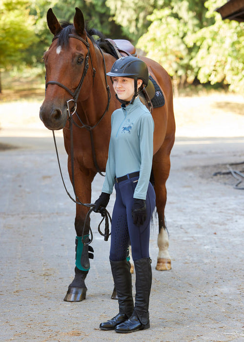 Kerrits Equestrian Apparel Kids Coolcore Silicone Full Leg Riding Tech Tight Nightsky