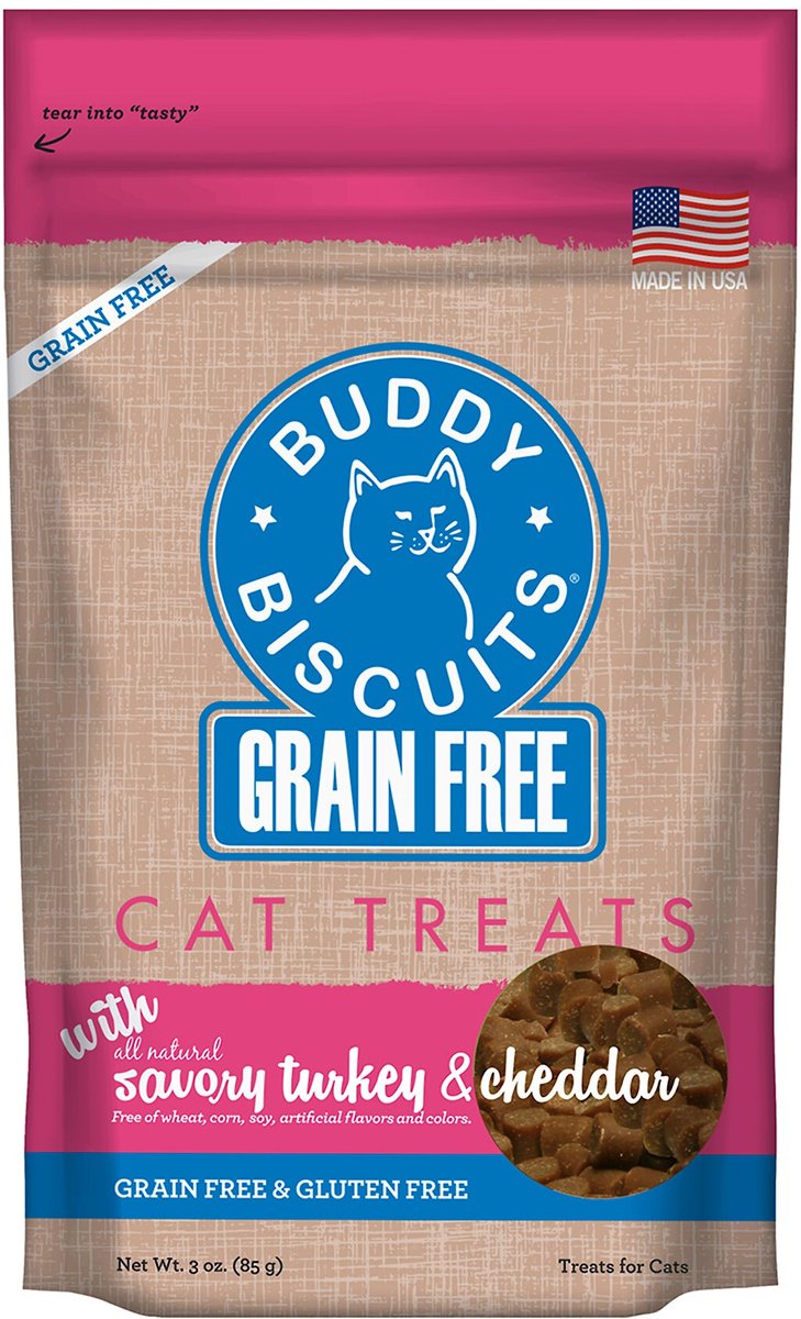 Grain Free Buddy Biscuits for Cats (Savory Turkey & Cheddar) - 3oz / Savory Turkey & Cheddar
