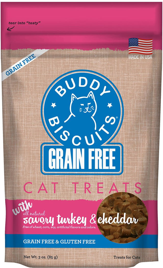 Grain Free Buddy Biscuits for Cats (Savory Turkey & Cheddar) - 3oz / Savory Turkey & Cheddar