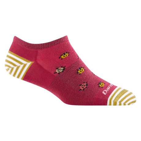 Darn Tough Women's Lucky Lady No Show Lightweight Lifestyle Sock - Cranberry Cranberry