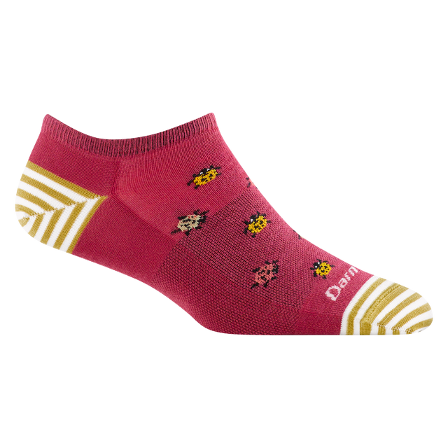 Darn Tough Women's Lucky Lady No Show Lightweight Lifestyle Sock - Cranberry Cranberry