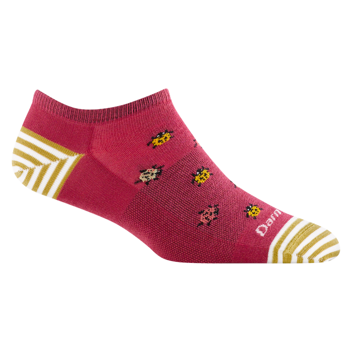 Darn Tough Women's Lucky Lady No Show Lightweight Lifestyle Sock - Cranberry Cranberry