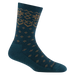 Darn Tough Women's Shetland Crew Lightweight with Cushion Sock - Dark Teal Dark Teal