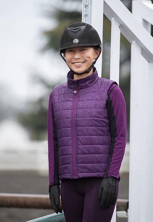 Kerrits Equestrian Apparel Kids Winter Whinnies Quilted Vest Raisin Winter Whinnies