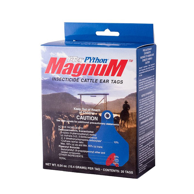 Y Tex Python Batch Y-Tex Python Magnum Insecticide Cattle Ear Tags - 20 Pack ...