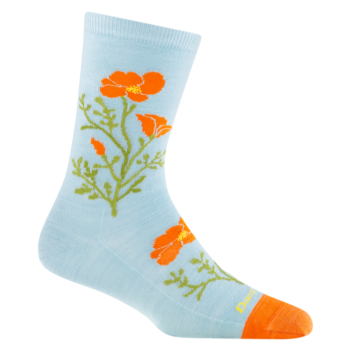 Darn Tough Women's Blossom Crew Lightweight Sock - Glacier Glacier