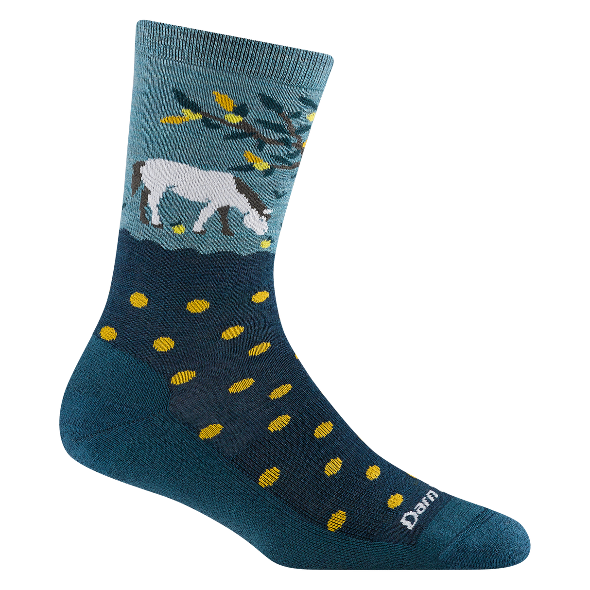 Darn Tough Women's Wild Life Crew Lightweight Sock - Dark Teal Dark Teal