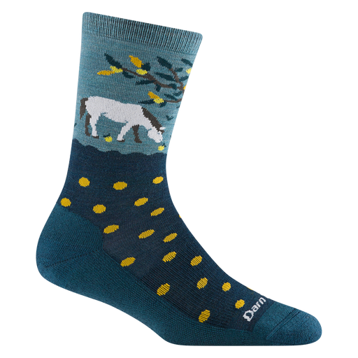 Darn Tough Women's Wild Life Crew Lightweight Sock - Dark Teal Dark Teal