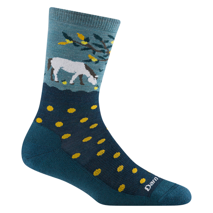 Darn Tough Women's Wild Life Crew Lightweight Sock - Dark Teal Dark Teal